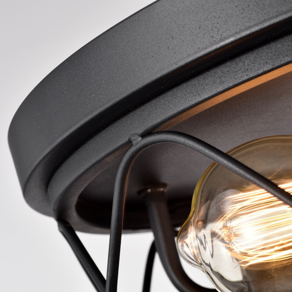 CHLOE Lighting CH2D323BK12-CF2 IRONCLAD 2 Light Black Ceiling Fixture