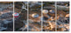 Flight with Balloons at Sunrise, Large Landscape Canvas Art, 60"x28", 5 Panels
