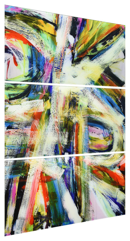 "Rock Star " Frameless Free Floating Tempered Glass Panel Graphic Wall Art Set