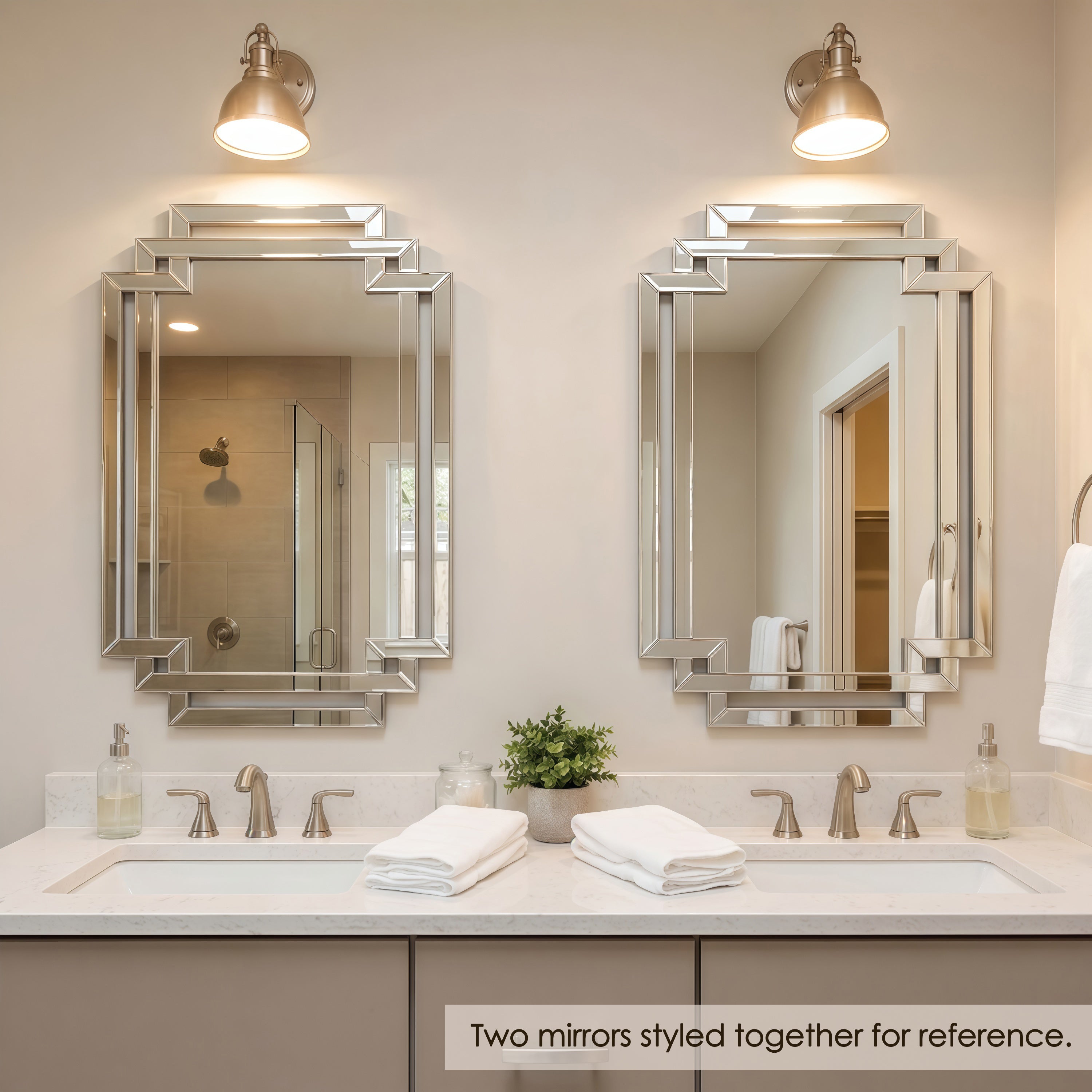 Crosspath Beveled Framed Wall Mirror