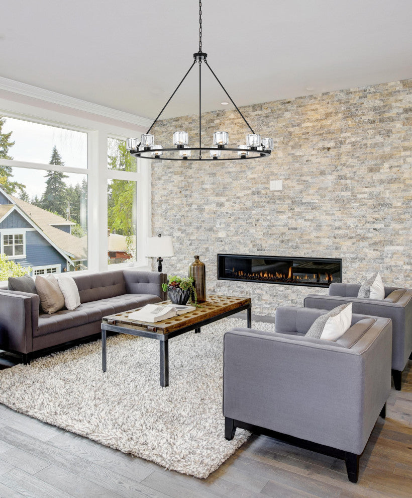 Home Living 48" Chandelier, Black