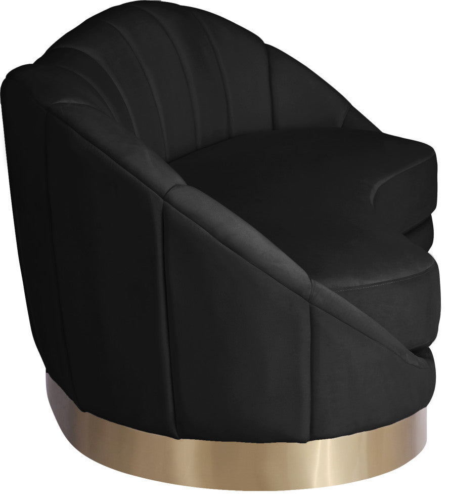 Shelly Velvet Upholstered Sofa, Black
