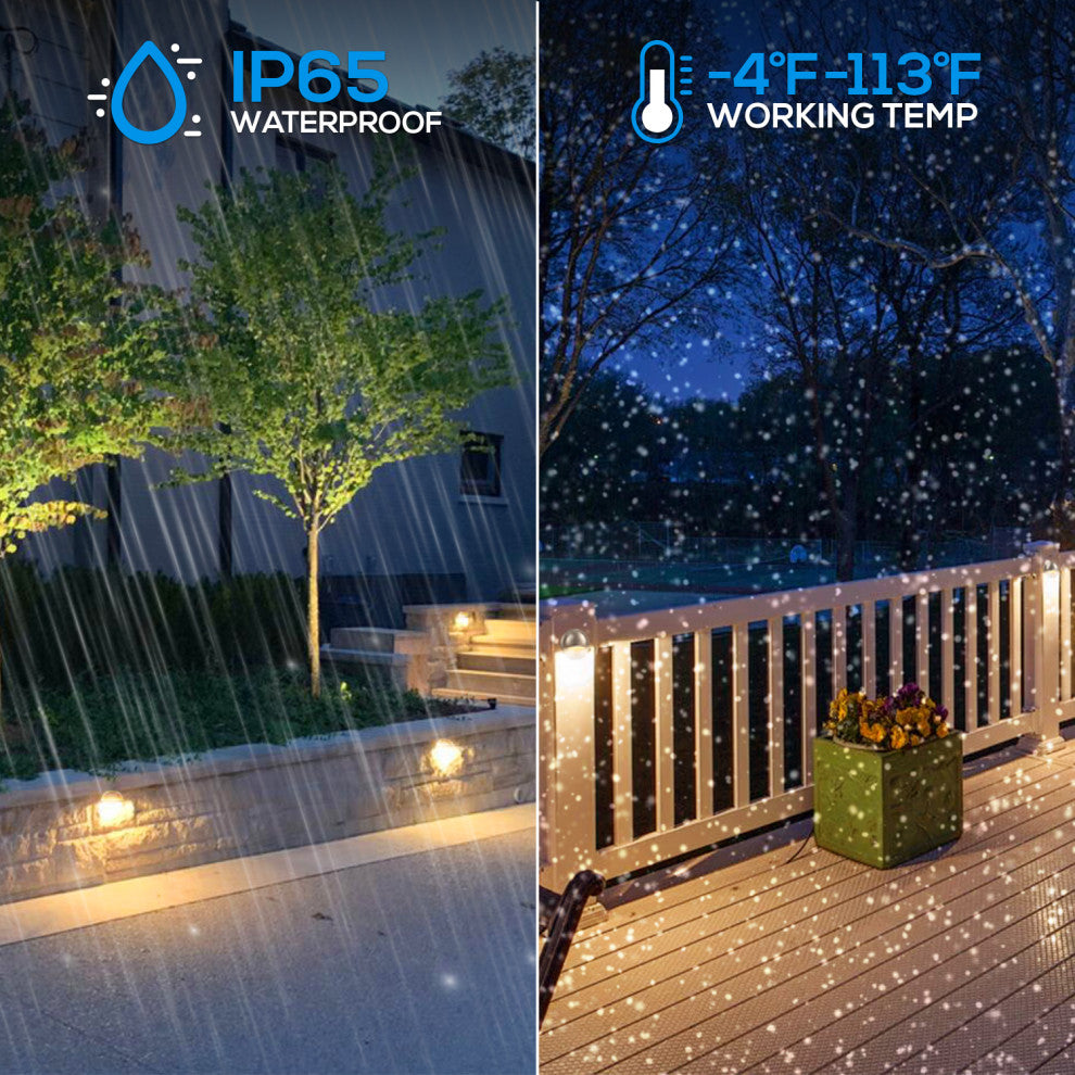 12-Pack Hemisphere LED Deck Light 3000K Warm White, Satin Nickel
