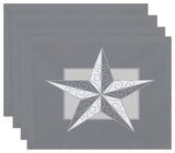 Night Star, Geometric Print Placemat, Gray (Set of 4), 18 x 14"