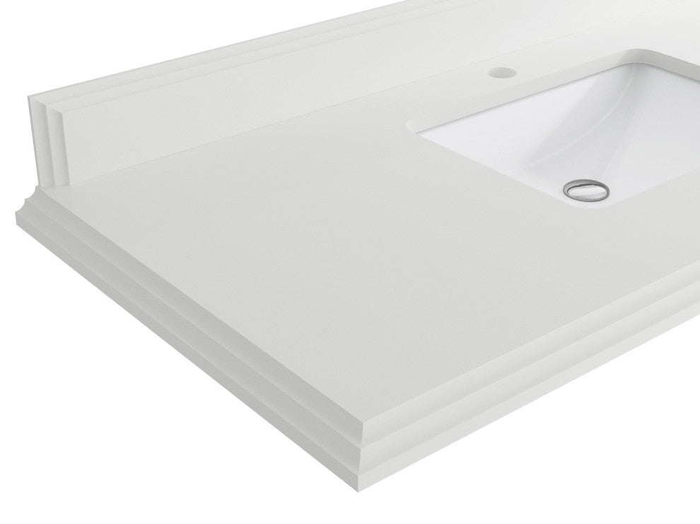 Madison Teak 30 Single Sink Bath Vanity in Light Natural 1.5" White Quartz