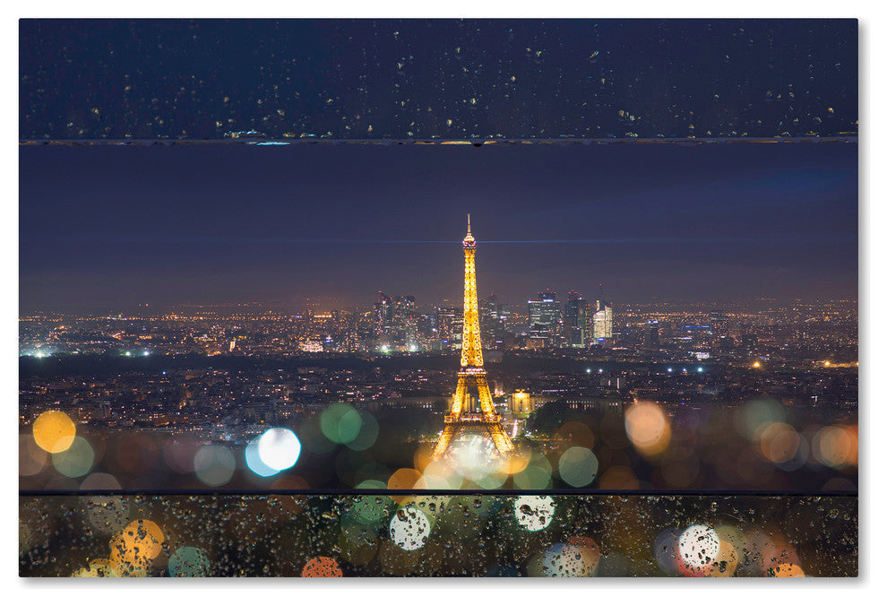 Mathieu Rivrin ''Fireworks of Rain in Paris'' Canvas Art, 22x32