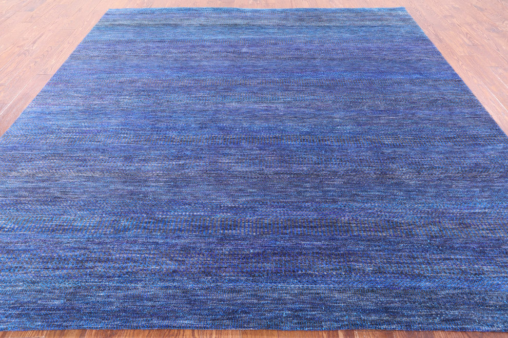 9' Square Super Savannah Gabbeh Hand Knotted Wool and Silk Rug Q6084