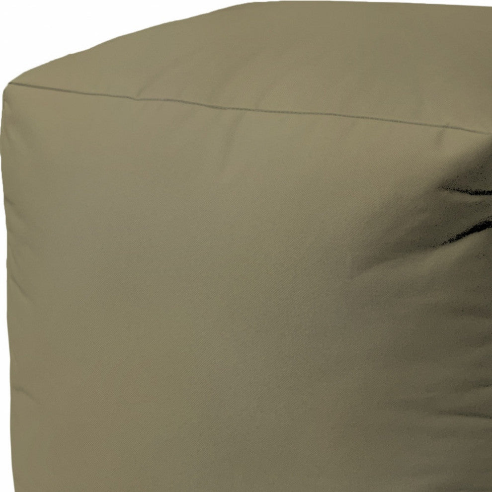 17  Cool Dark Tan Khaki Solid Color Indoor Outdoor Pouf Ottoman