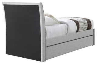 Myles Upholstered Trundle Bed, Gray, Twin, Linen Textured Fabric