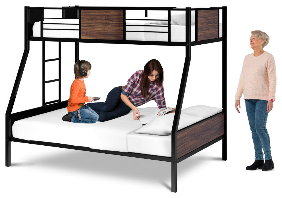 Jackson Full Twin Bunk Bed In Powder Coating Black Color