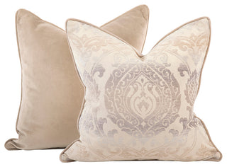 Howard Elliott Davida Kay Damask Sand 20" x 20" Pillow - Down Insert