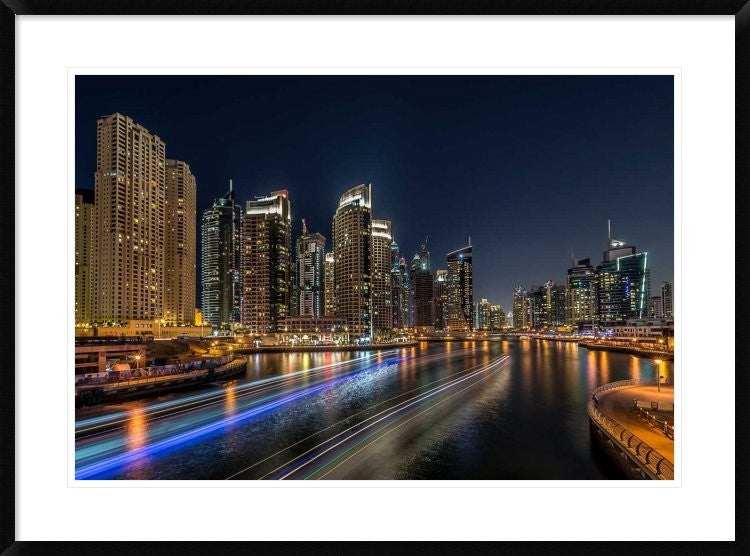 "Dubai Marina" Framed Digital Print by Vinaya Mohan, 38"x28"