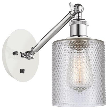Innovations 317-1W-WPC-G112 1-Light Sconce, White and Polished Chrome