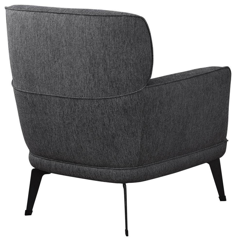 Andrea Upholstered Crecent Arm Accent Chair Grey