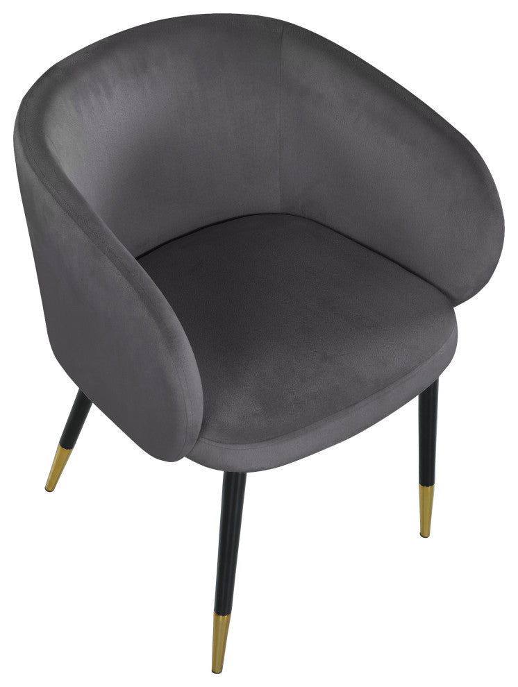 Louise Velvet Dining Chair, Gray