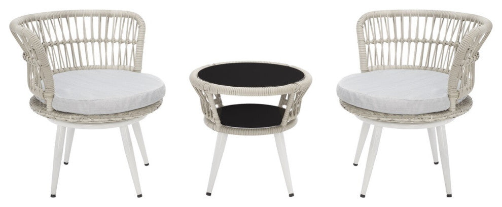 Safavieh Kyomi 3-Piece Lounge Set, Grey
