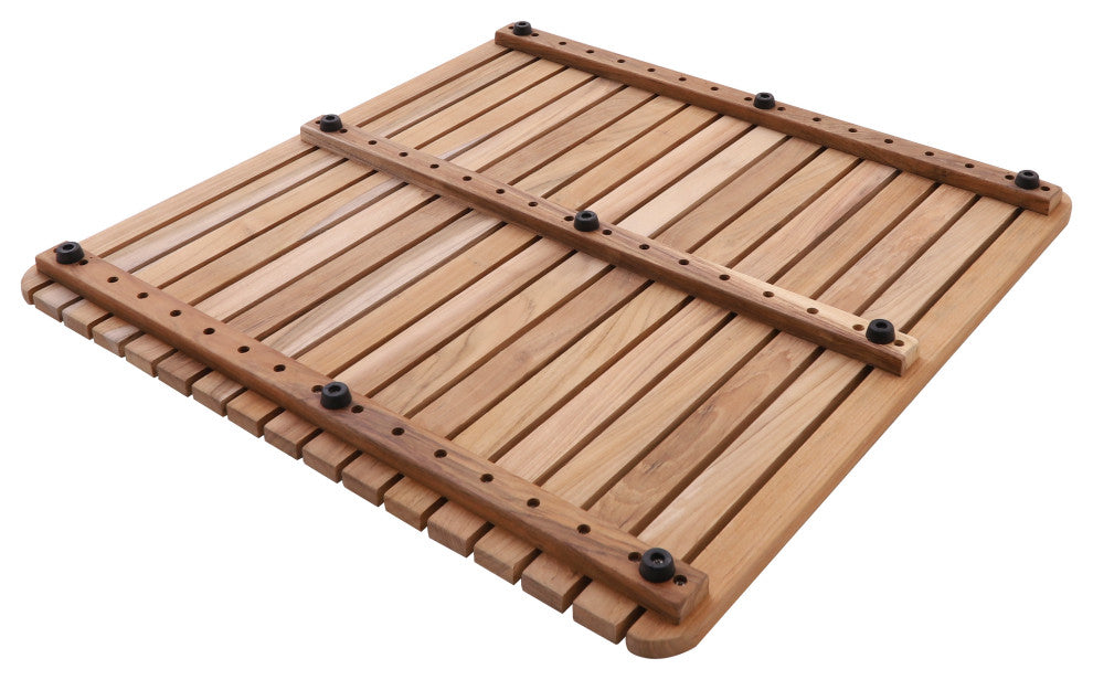 Nordic Style Teak Natural Square Shower and Bath Mat 24"x24"