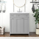 30 Inch MDF Freestanding Bathroom Vanity Set with Ceramic Sink, Grey