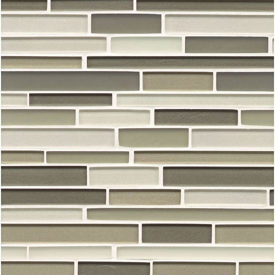 12"x13" Manhattan Gloss/Matte Random Interlocking Glass Mosaic, Central Park
