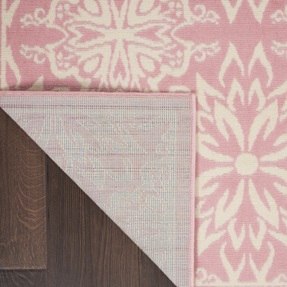 Nourison Jubilant 6' x 9' Ivory Pink Farmhouse Indoor Area Rug