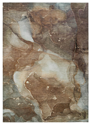 Machine Washable Indoor/Outdoor Chantille ACN522 Brown 3' x 5' Rug