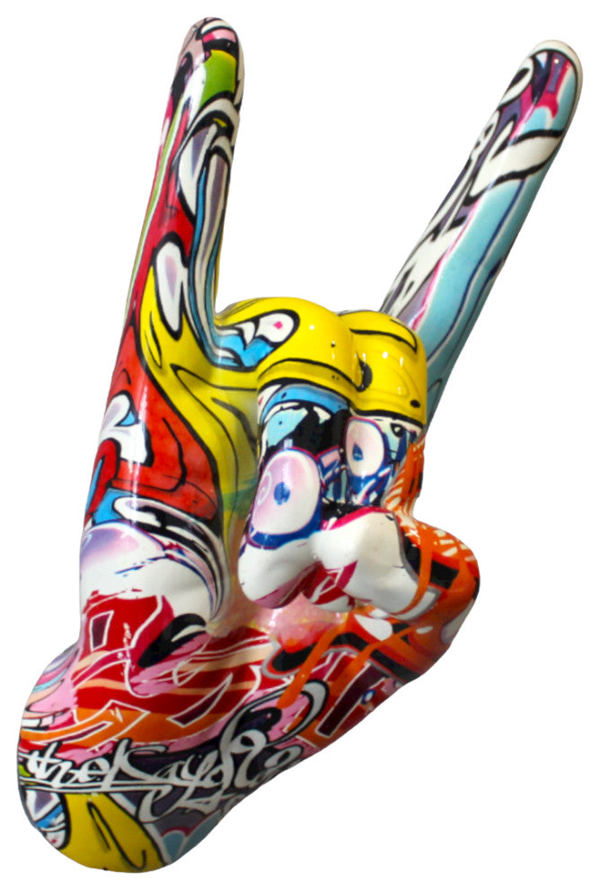 Interior Illusions Plus  Street Art Rock On Hand Wall Mount - 9" tall