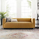 Tufted Sofa, Velvet, Brown, Modern, Living Lounge Room Hotel Lobby Hospitality