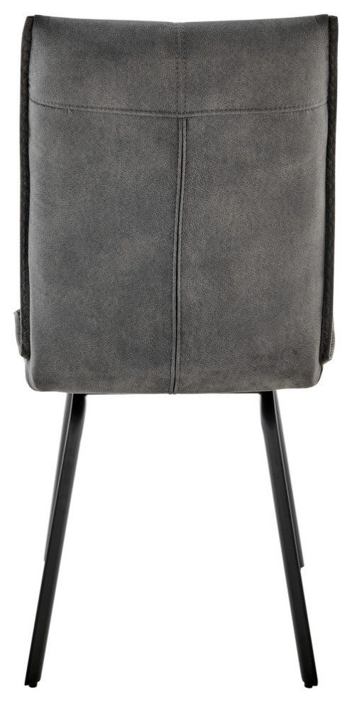 Rylee Dining Room Accent Chair With Black Finish Set of 2, Gray