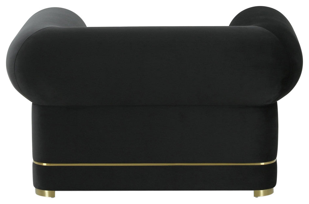 Ricardo Black Velvet Accent Chair