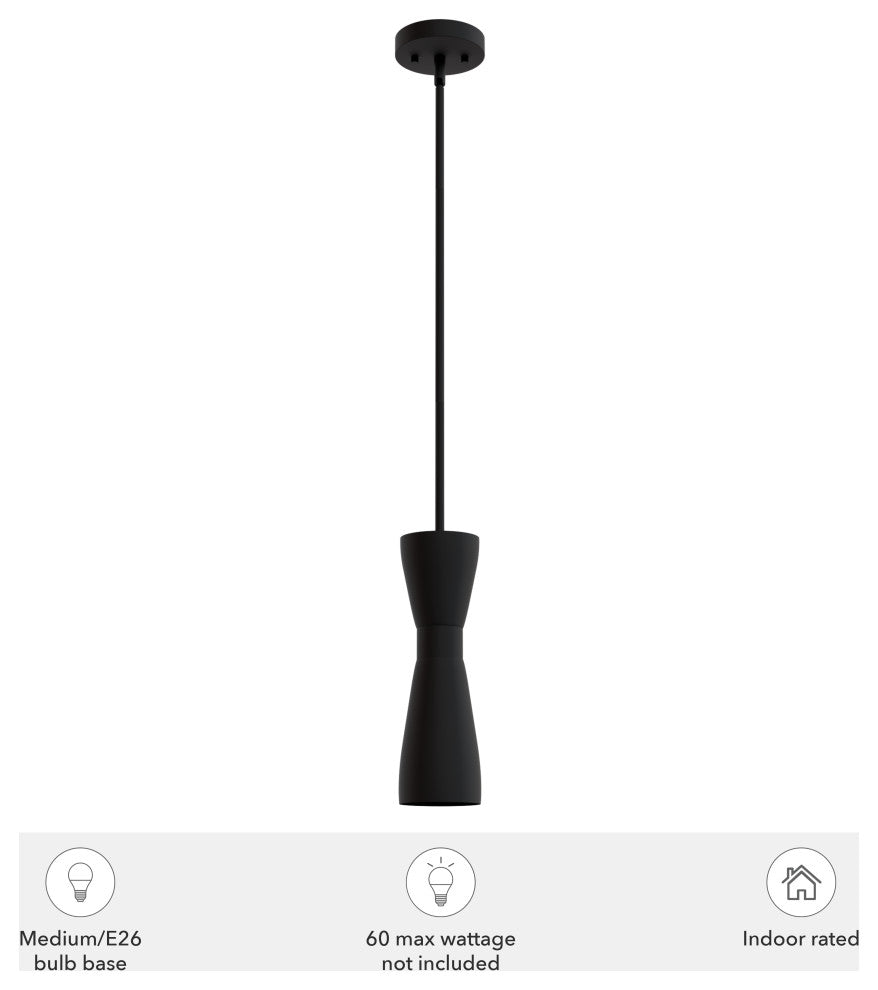 Zola Flat Matte Black 1 Light Pendant