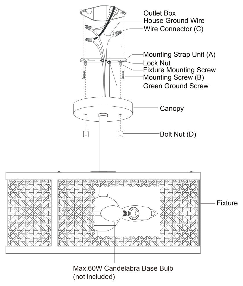 Berens 15.5" 3 Light Semi-Flush Mount Matte Black