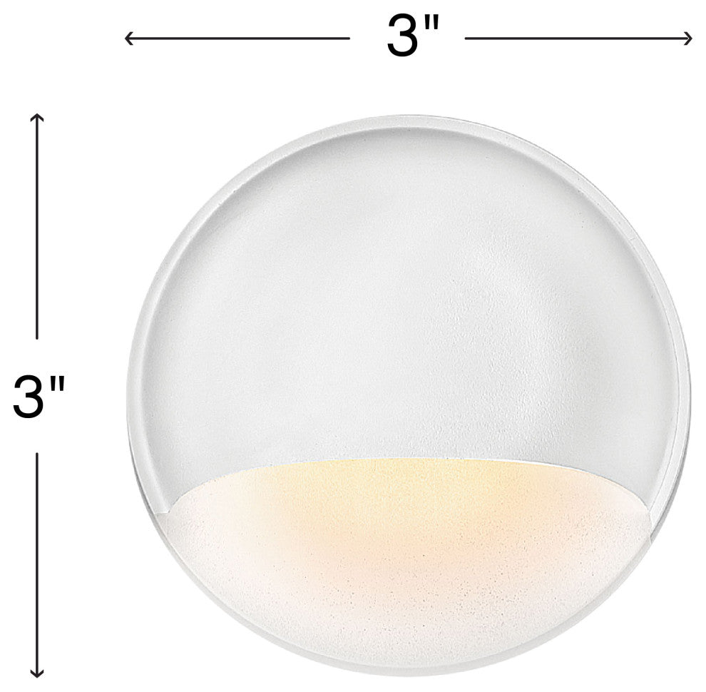 Hinkley Landscape Lighting Nuvi Round Low-Voltage LED Deck Sconce, Matte White