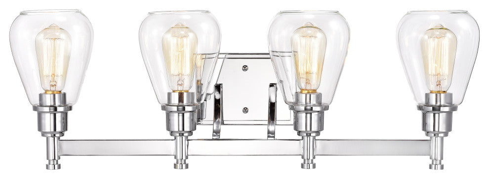 CHLOE Lighting HUDSON Transitional 4-Light Chrome Bath Fixture