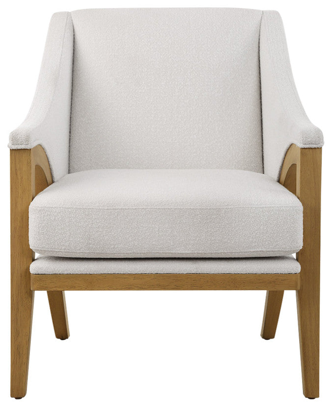 Uttermost Evolve White Fabric Accent Chair