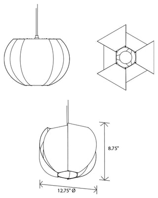 Veris 12 Pendant, Brushed Brass, E26