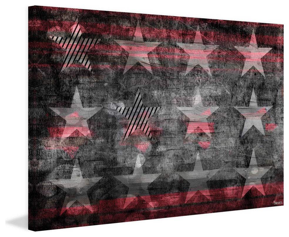 "Star Flag" Print on Canvas, 24"x16"