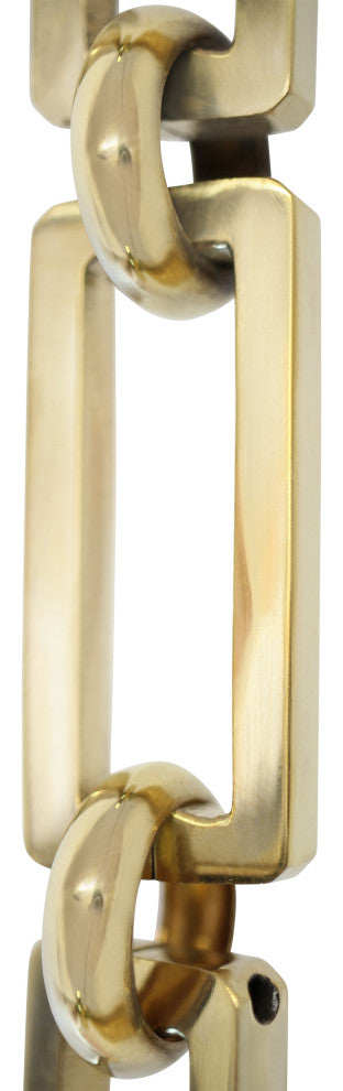 Brass Rectangle Chandelier Chain, Various Finishes, Polished Brass, H55