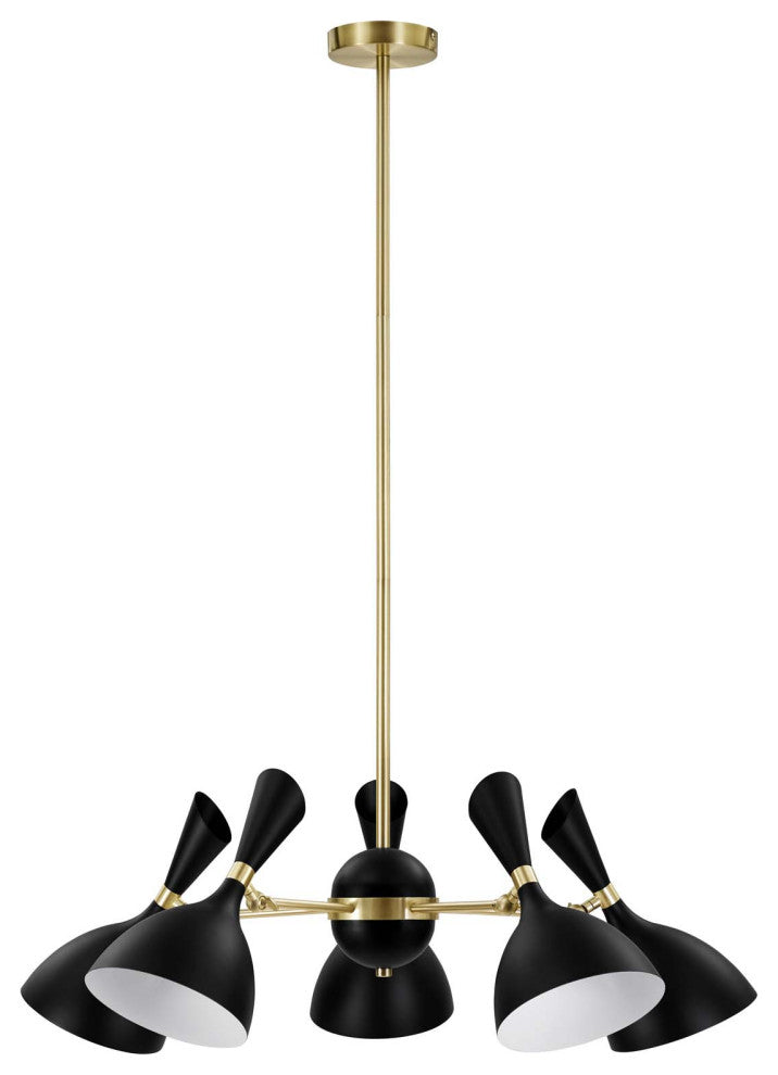 Declare 5-Light 6" Arm Pendant Black
