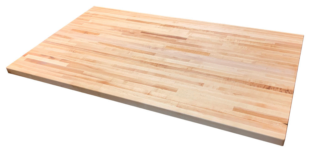 26" Deep Edge Grain Butcher Block Countertop 1.5" Thick, Maple, 26" X 24"