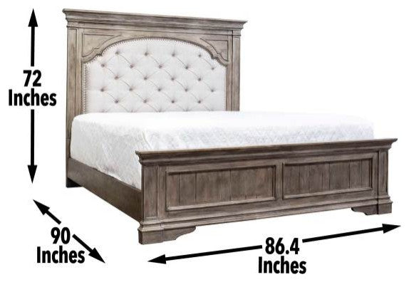 Highland Park Bed, Distressed Driftwood, King