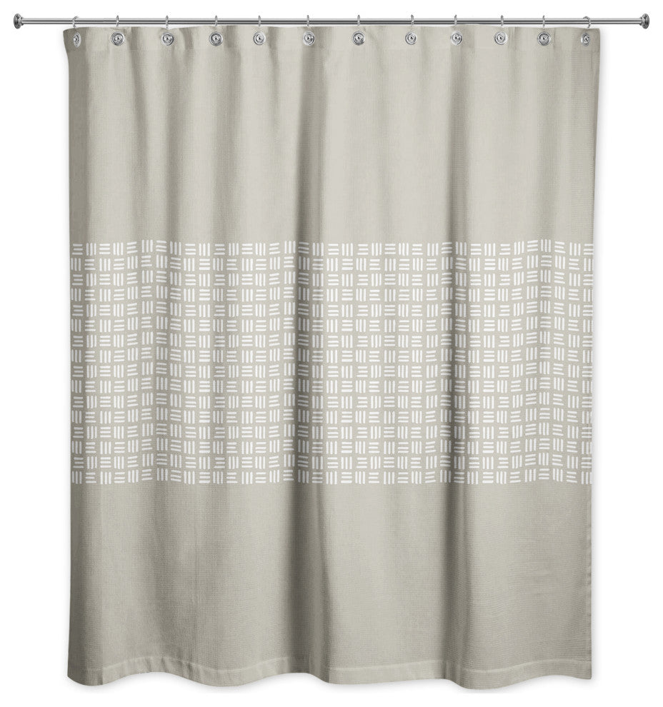 Gray Wicker Pattern 71x74 Shower Curtain