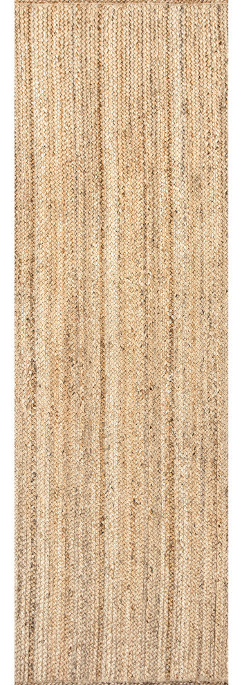 Nuloom Rigo Hand Woven Farmhouse Jute Area Rug, Natural 2'6"x8'