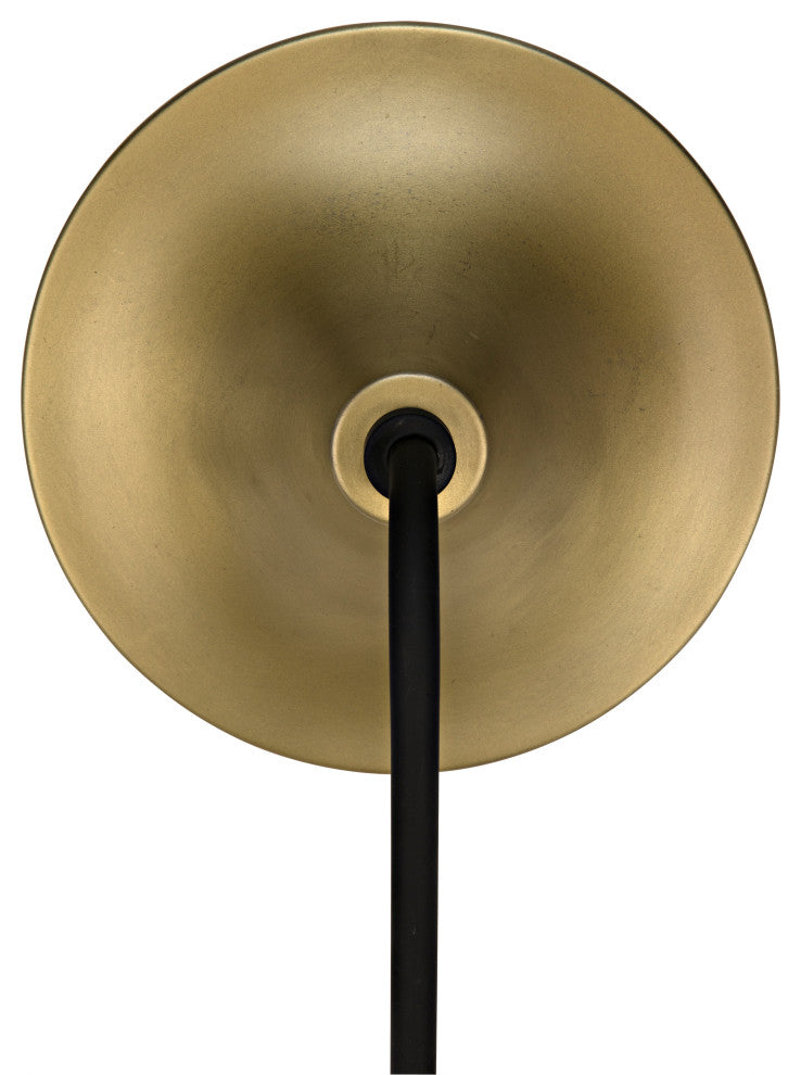 Messala Sconce, Black Metal and Brass Finish