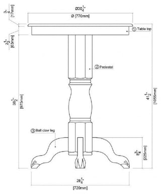 Florence 42" Height Pub Table, Walnut