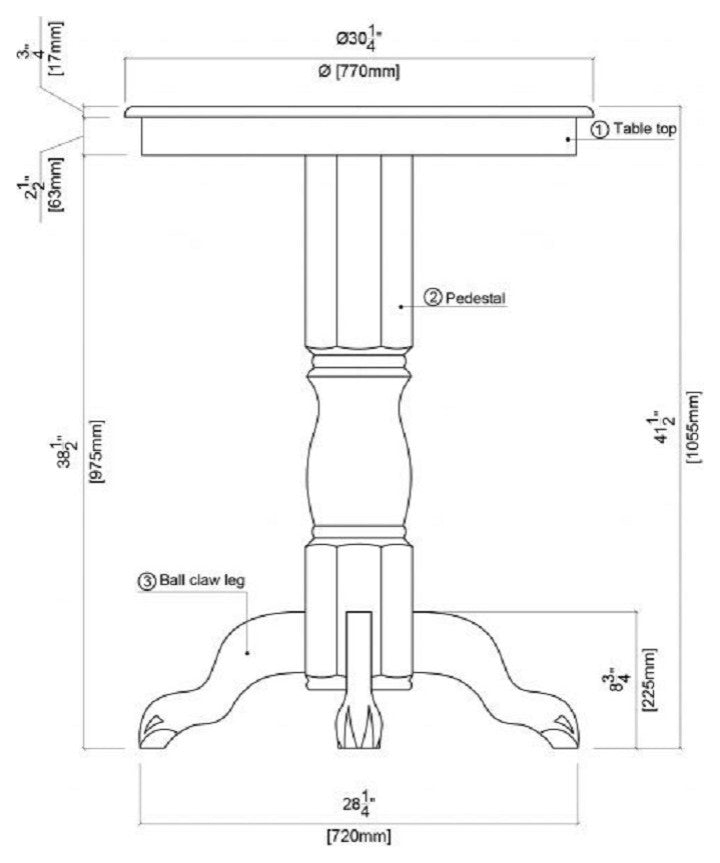 Florence 42" Height Pub Table, Walnut