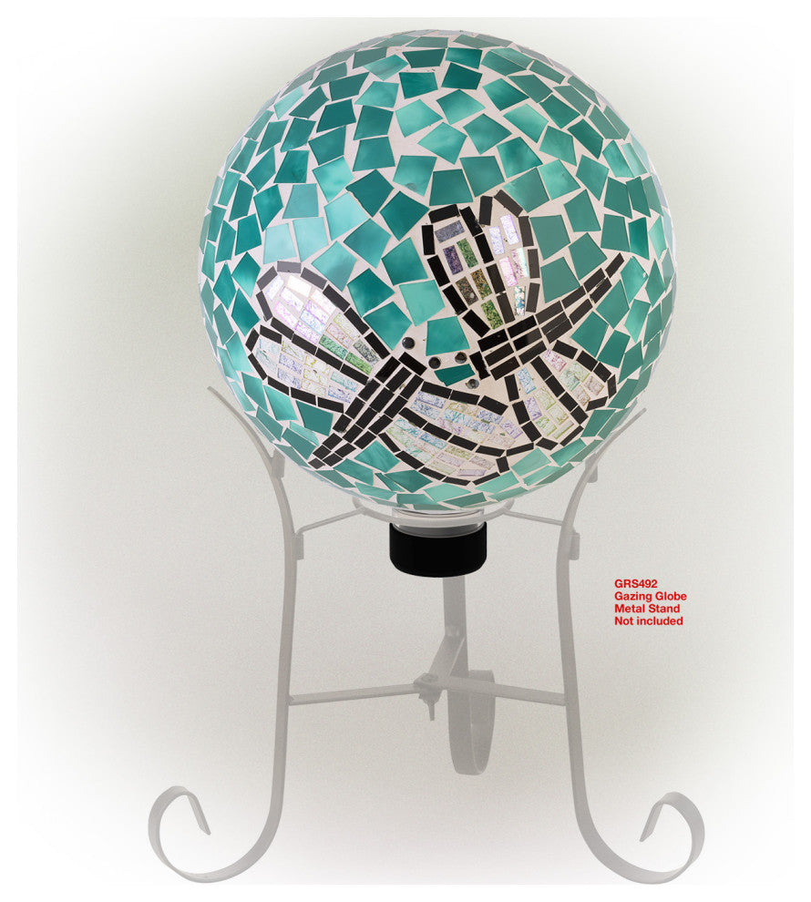 10" Mosaic Dragonfly Duo Gazing Globe