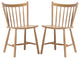 Elite Living Vincent, Set of 2, Solid Wood Dining Chairs, Natural Brown
