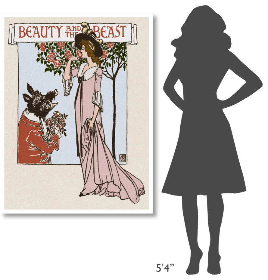 "Beauty and the Beast Title Page" Digital Paper Print by Walter Crane, 38"x50"