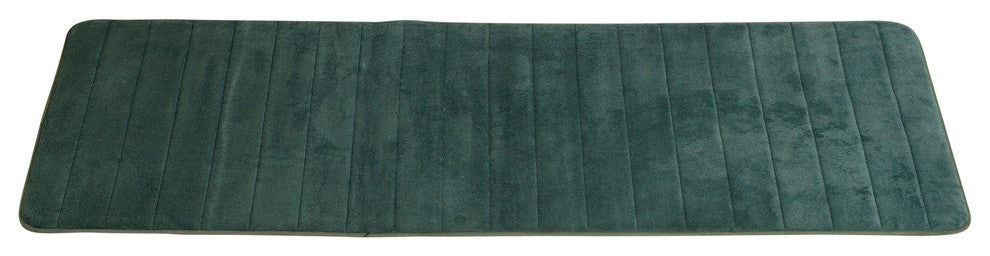 Memory Foam Extra Long Striped Bath Mat, Green