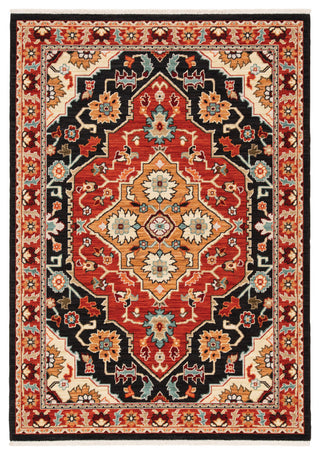 Oriental Weavers Lilihan Indoor Rug Black/ Rust 3'3" X 5'